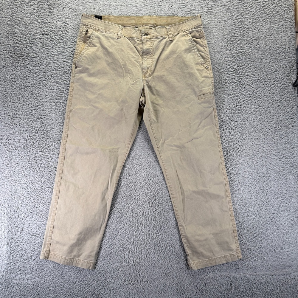 Weatherproof Pant Mens 38x30 Beige Cotton Khakis Straight Leg Workwear Stretch